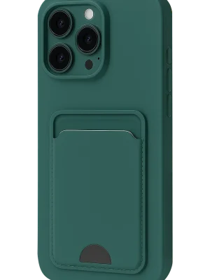 Newface iPhone 16 Pro Kılıf Kelvin Kartvizitli Silikon - Koyu Yeşil