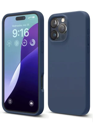 Newface iPhone 16 Pro Kılıf Nano içi Kadife Silikon - Lacivert