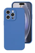 Newface iPhone 16 Pro Kılıf Nano içi Kadife Silikon - Mavi