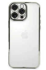 Newface iPhone 16 Pro Kılıf Razer Lensli Silikon - Gümüş