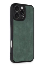Newface iPhone 16 Pro Max Kılıf Aras Deri Kapak - Koyu Yeşil - Görsel 2