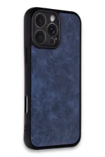 Newface iPhone 16 Pro Max Kılıf Aras Deri Kapak - Lacivert - Görsel 2