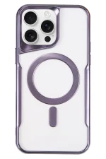 Newface iPhone 16 Pro Max Kılıf Boyi Magsafe Silikon Kapak - Derin Mor