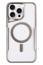 Newface iPhone 16 Pro Max Kılıf Boyi Magsafe Silikon Kapak - Gümüş