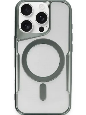 Newface iPhone 16 Pro Max Kılıf Boyi Magsafe Silikon Kapak - Yeşil
