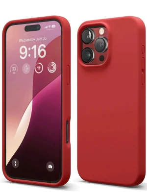 Newface iPhone 16 Pro Max Kılıf First Silikon - Kırmızı