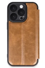 Newface iPhone 16 Pro Max Kılıf Flip Cover - Taba