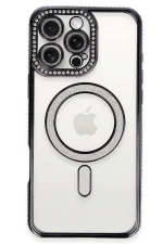 Newface iPhone 16 Pro Max Kılıf Joke Simli Magneticsafe Kılıf - Siyah - Görsel 2
