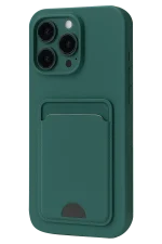 Newface iPhone 16 Pro Max Kılıf Kelvin Kartvizitli Silikon - Koyu Yeşil