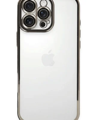 Newface iPhone 16 Pro Max Kılıf Razer Lensli Silikon - Titanyum Gri