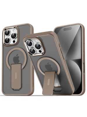 Newface iPhone 16 Pro Max Kılıf Tork Magsafe Standlı Kapak - Gold