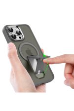 Newface iPhone 16 Pro Max Kılıf Tork Magsafe Standlı Kapak - Gold - Görsel 2