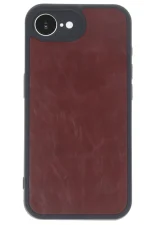 Newface iPhone 16E Kılıf Aras Deri Kapak - Bordo - Görsel 2