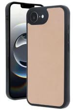 Newface iPhone 16E Kılıf Aras Deri Kapak - Pudra