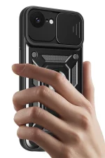 Newface iPhone 16E Kılıf Pars Lens Yüzüklü Silikon - Lacivert - Görsel 3