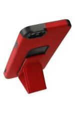 Newface iPhone 6 Kılıf Mega Standlı Silikon - Kırmızı - Görsel 3