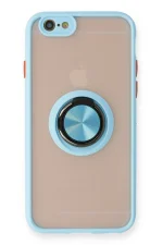 Newface iPhone 6 Kılıf Montreal Yüzüklü Silikon Kapak - Buz Mavi