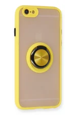 Newface iPhone 6 Kılıf Montreal Yüzüklü Silikon Kapak - Sarı - Görsel 2