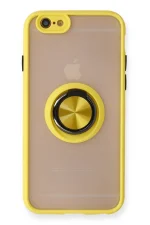 Newface iPhone 6 Kılıf Montreal Yüzüklü Silikon Kapak - Sarı