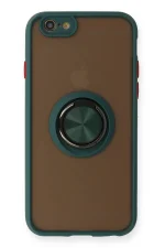 Newface iPhone 6 Kılıf Montreal Yüzüklü Silikon Kapak - Yeşil