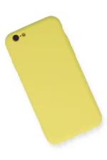 Newface iPhone 6 Kılıf Nano içi Kadife Silikon - Sarı - Görsel 2