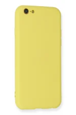 Newface iPhone 6 Kılıf Nano içi Kadife Silikon - Sarı - Görsel 3