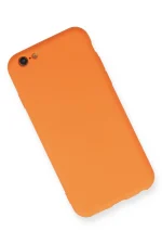 Newface iPhone 6 Kılıf Nano içi Kadife Silikon - Turuncu - Görsel 2