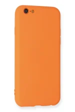 Newface iPhone 6 Kılıf Nano içi Kadife Silikon - Turuncu - Görsel 3