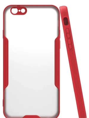 Newface iPhone 6 Kılıf Platin Silikon - Kırmızı