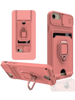 Newface iPhone 6 Kılıf Zuma Kartvizitli Yüzüklü Silikon - Pembe