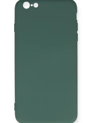 Newface iPhone 6 Plus Kılıf Nano içi Kadife Silikon - Koyu Yeşil