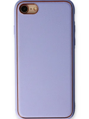 Newface iPhone 7 Kılıf Coco Deri Silikon Kapak - Açık Lila