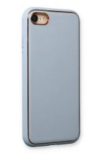 Newface iPhone 7 Kılıf Coco Deri Silikon Kapak - Açık Mavi - Görsel 2