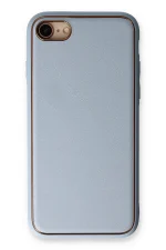 Newface iPhone 7 Kılıf Coco Deri Silikon Kapak - Açık Mavi