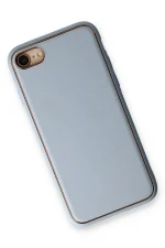 Newface iPhone 7 Kılıf Coco Deri Silikon Kapak - Açık Mavi - Görsel 3