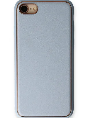 Newface iPhone 7 Kılıf Coco Deri Silikon Kapak - Açık Mavi