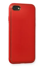 Newface iPhone 7 Kılıf Coco Deri Silikon Kapak - Kırmızı - Görsel 2