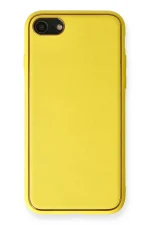 Newface iPhone 7 Kılıf Coco Deri Silikon Kapak - Sarı
