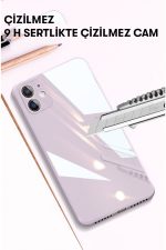 Newface iPhone 12 Pro Max Kılıf Glass Kapak - Turkuaz - Görsel 5