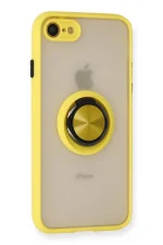 Newface iPhone 7 Kılıf Montreal Yüzüklü Silikon Kapak - Sarı - Görsel 2