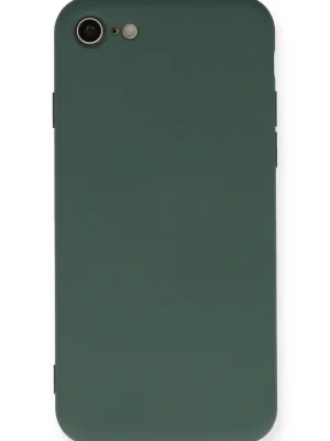 Newface iPhone 7 Kılıf Nano içi Kadife Silikon - Koyu Yeşil