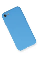 Newface iPhone 7 Kılıf Nano içi Kadife Silikon - Mavi - Görsel 2