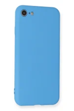 Newface iPhone 7 Kılıf Nano içi Kadife Silikon - Mavi - Görsel 3