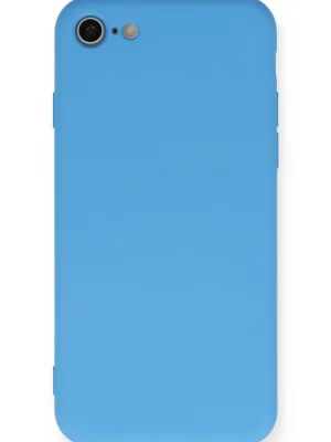 Newface iPhone 7 Kılıf Nano içi Kadife Silikon - Mavi