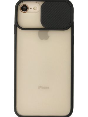 Newface iPhone 7 Kılıf Palm Buzlu Kamera Sürgülü Silikon - Siyah