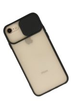 Newface iPhone 7 Kılıf Palm Buzlu Kamera Sürgülü Silikon - Siyah - Görsel 2