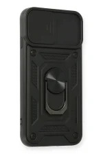 Newface iPhone 7 Kılıf Pars Lens Yüzüklü Silikon - Siyah - Görsel 2