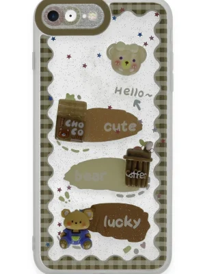 Newface iPhone 7 Kılıf Sweet Desenli Silikon Kapak - Şeffaf