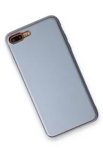 Newface iPhone 7 Plus Kılıf Coco Deri Silikon Kapak - Açık Mavi - Görsel 2