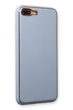 Newface iPhone 7 Plus Kılıf Coco Deri Silikon Kapak - Açık Mavi - Görsel 3